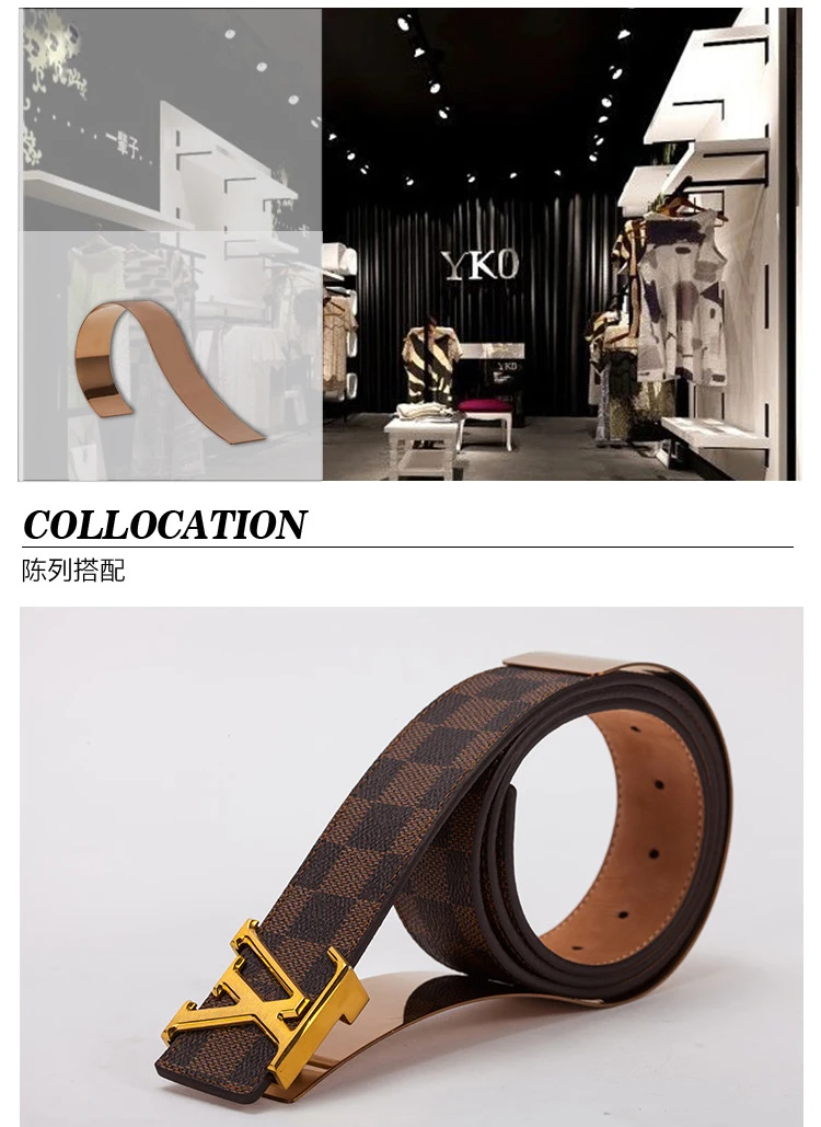 S stainless steel acrylic belt display stand