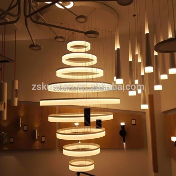 Big Modern Ring Led Large Chandelier For Hotel