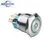 28307Z Customized symbol illuminated 28mm flat round stainless steel metal push button ring lighted switch