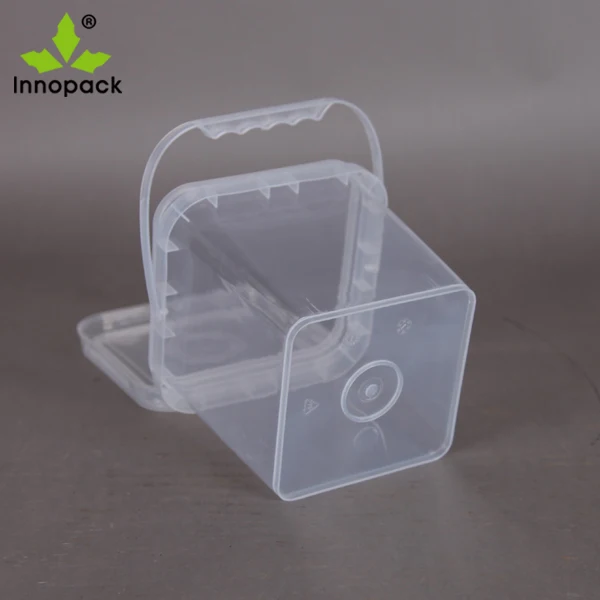 5 L Clear Square Plastic Buckets With Lids With Handles - Buy Square