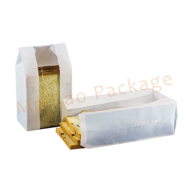 Food Grade Sealable Plastic Lined Pastry Bakery White Kraft Paper And