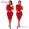 Fashion Sexy Red Party Bodycon Dress Woman Summer Clothing