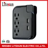 LITESUN LA 3SC ETL CETL 3 outlets Surge protected Adapter with 2 USB charging ports Wall Tap