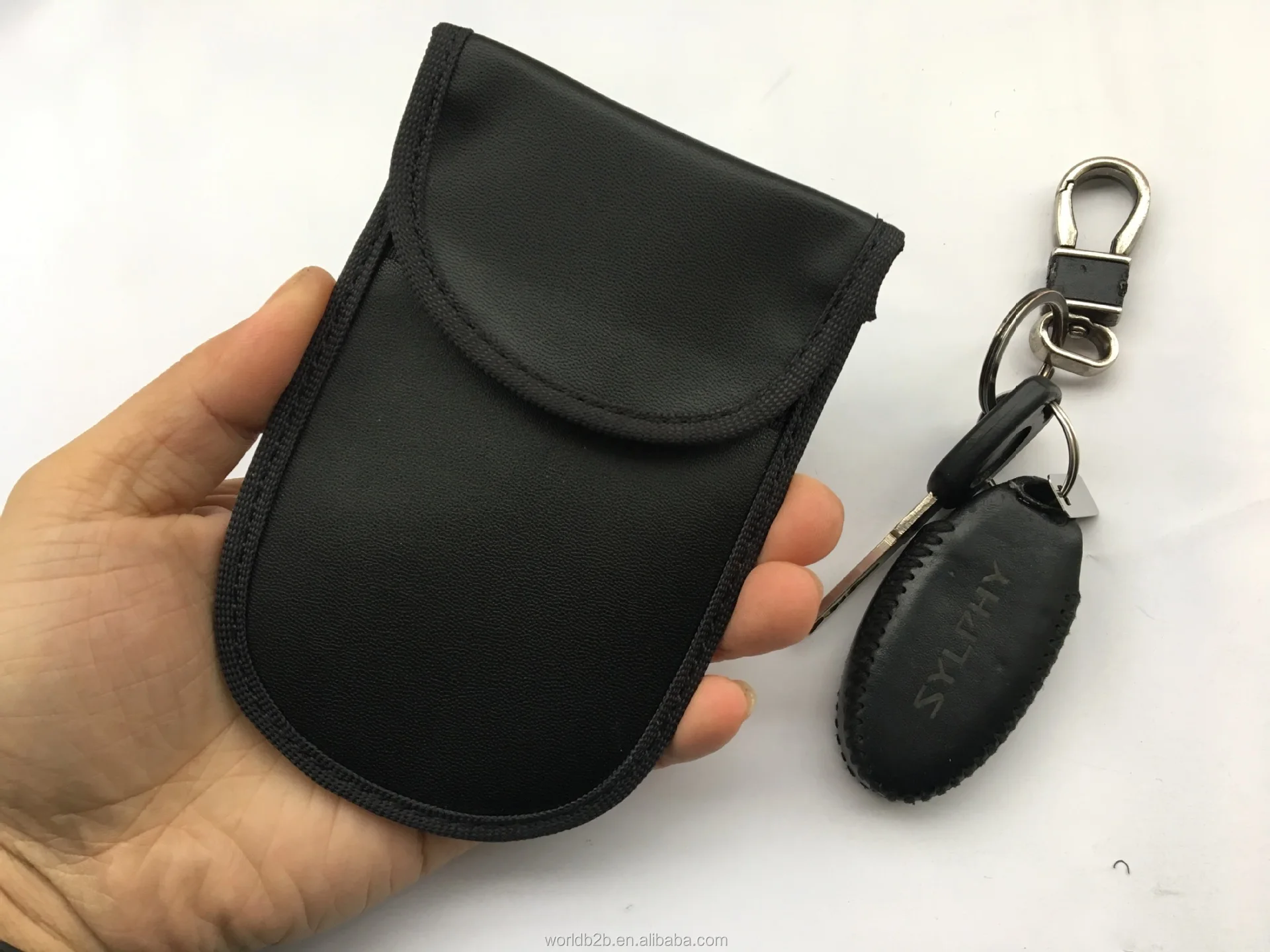 Car Key Fob Protector Pu Leather Cell Phone Antitracking Antispying