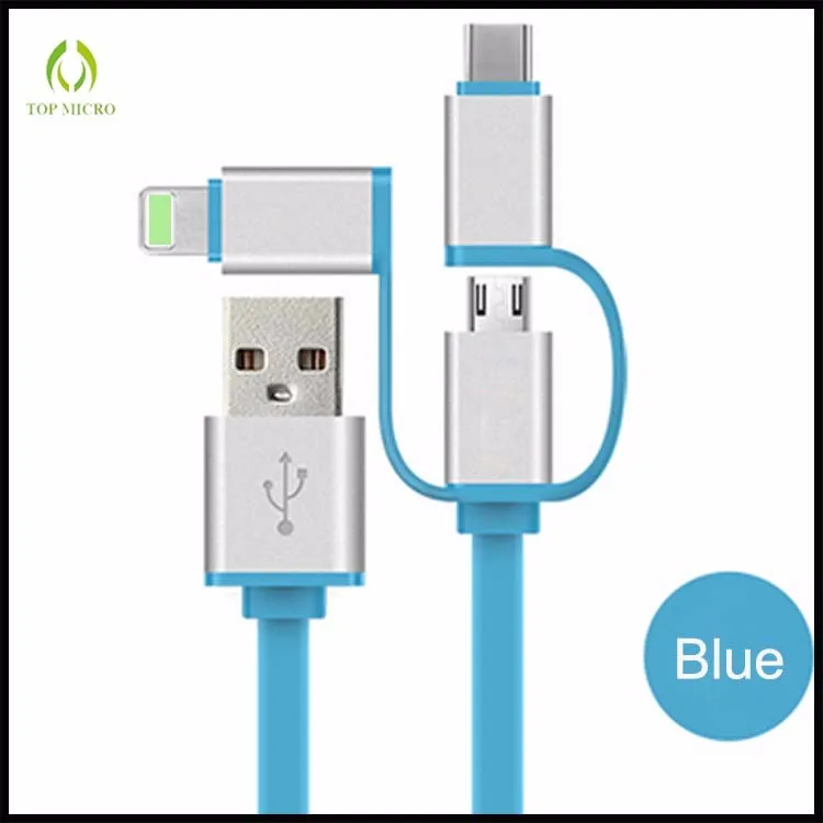 New Design Quick Charge 3in1 for iphone Android Micro Type-C USB Data Line Cable - ANKUX.COM