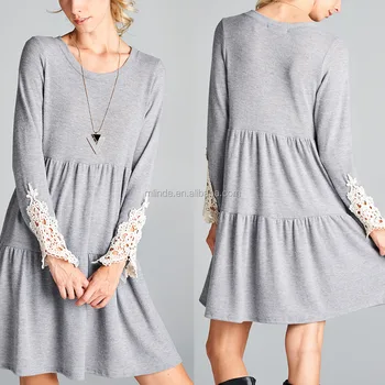 Encaje Buy De Vestidos Detalles Estilo Con Línea Fiesta Gris Vestido Escote Casual Coreano Crochet Brazalete Barato Heather 3FKJcTl1