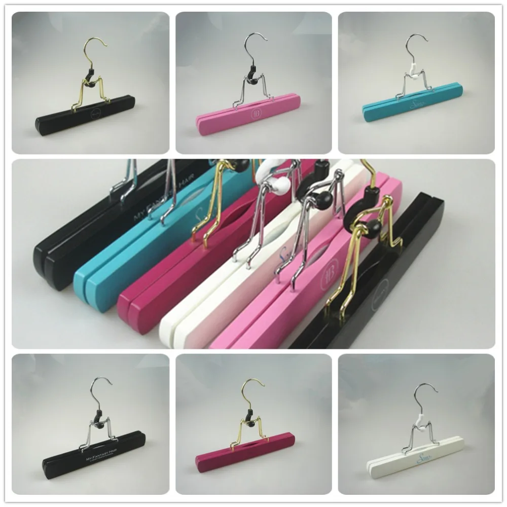 Pink Hair Weave Hanger Wooden Hair Extension Hanger And Package Bag ...