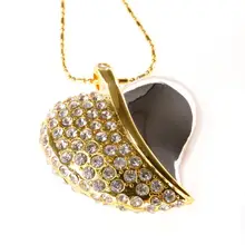 Crystal Heart 64GB 32GB 16GB Jewelry Usb 512GB Flash Drive Jewelry Memory Stick Pen Drive 1TB Gadget Pendrive 2TB Necklace Gift