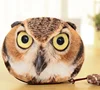 2017yiwu new lovely 3D solid animal meow star cat husky dog panda owl face plush small money change handbag wallet with tail