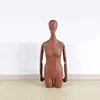 Window display Half body women mannequin covered by fabric with wooden arms clothing mannequin with wooden base