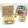 Eco-friendly Cute Bamboo Fiber Cup Square Kid Dinnerware Dinner Set
