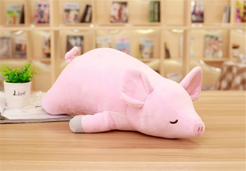 Dorimytrader cuddly soft pink pig plush animal toy stuffed cartoon lying pigs doll pillow gift for children decoration 30inch 75cm DY61877 (4)