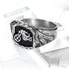 Custom Men's Rock and Roll Biker Cross Ring 316 Stainless Steel bad rock motorcycle biker rings (HF-135)