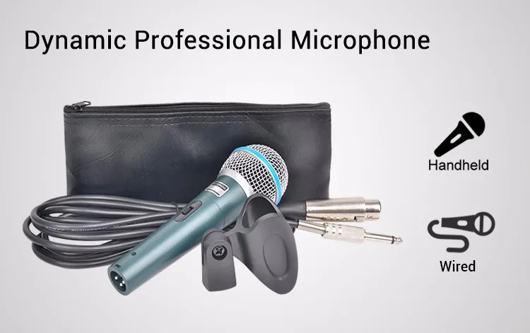 Unidirectional Dynamic Mic Vocal Microphone With 10ft Cable Dm-158