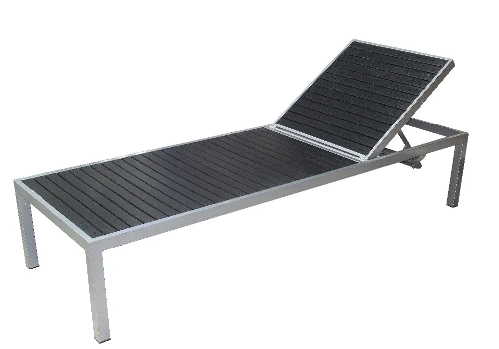 Outdoor Pool Furniture Folding Aluminum Frame Rattan Lounge Chair