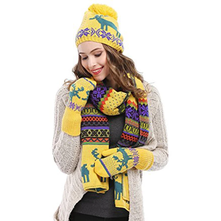 Aliexpress.com : Buy Autumn and winter thermal knitted set women's knitted hat scarf muffler 
