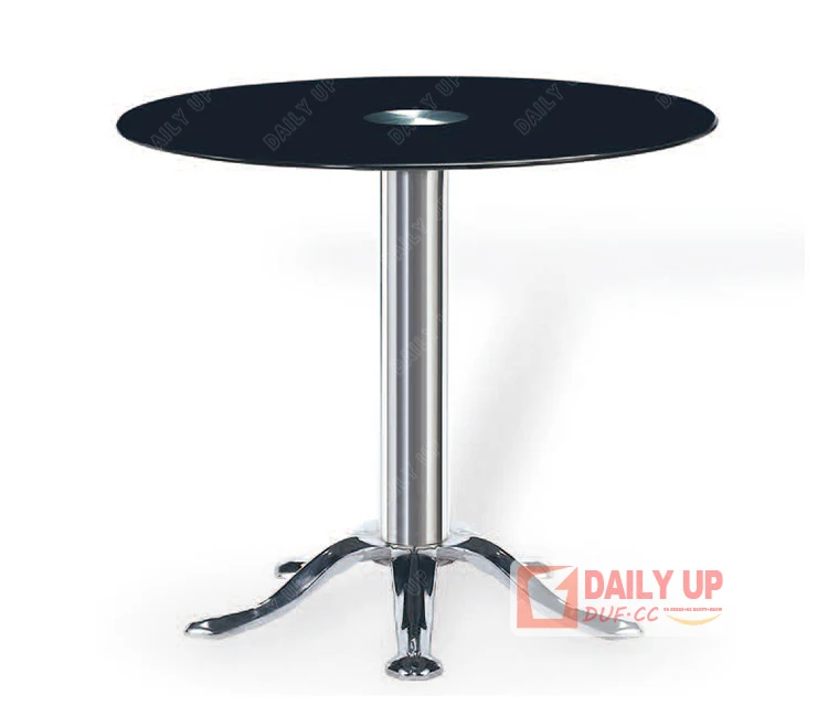 Coffee Bar Desk with Chromed Leg Restaurant Dinner Table with Glass Table Top High Quality Table For Sale Import Export Business