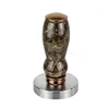 Stainless Steel Solid Flat Base Coffee Tamper 58mm with Adjustable Marble Stone Handle for Cafe Barista Coffee Powder