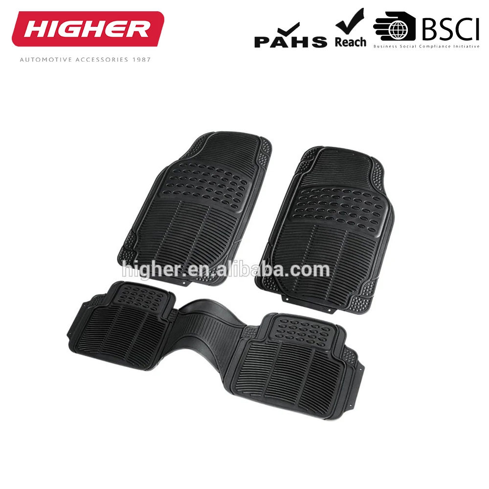 3piece Universal Fit Rubber Car Mat All Weather Protection Anti Slip