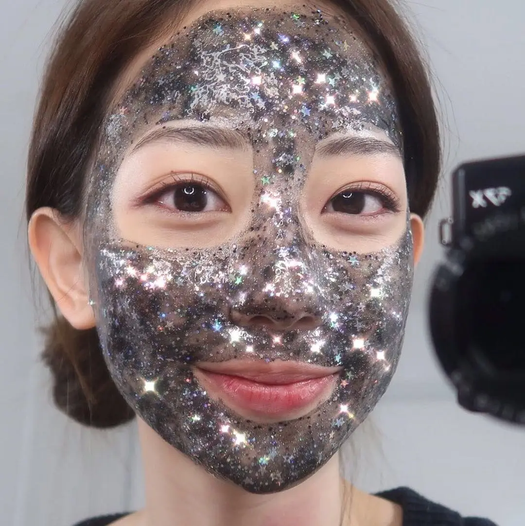 black mud diamond collagen crystal facial face mask