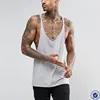 blank gym mens stringer singlet wholesale deep scoop neck sleeveless t shirt in grey racer back dropped armholes gym tank top