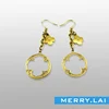 retro earring old key shape stainless steel earrings gold plated high quality in hot sale aretes de acero inoxidable