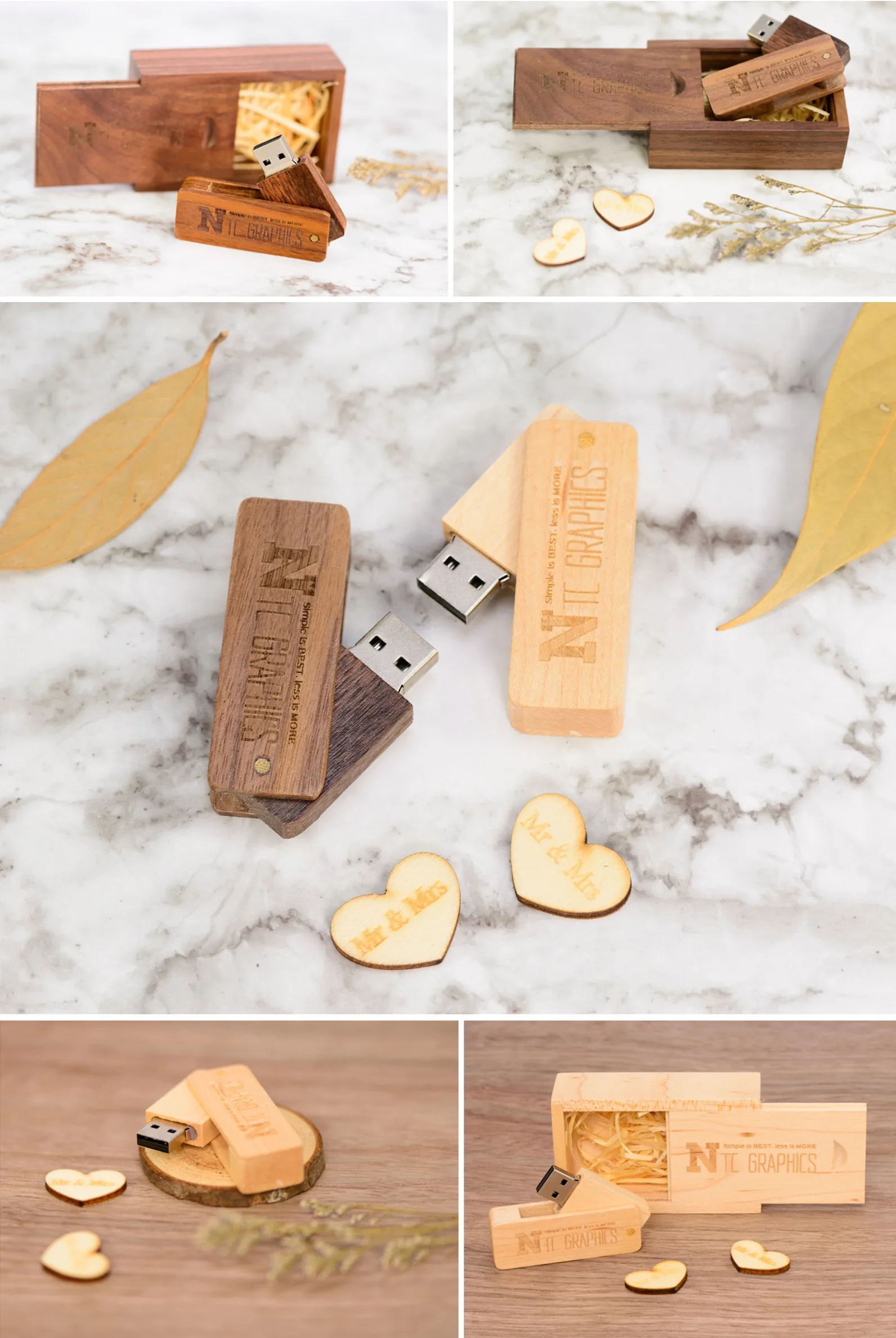 Original Swivel Wood Flash Drive USB 2.0/3.0 memory stick Custom Photographic Studio LOGO - ANKUX.COM
