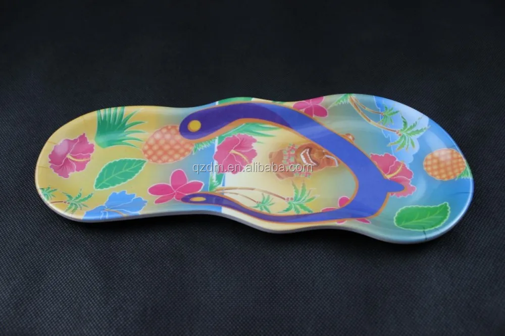 Slipper Shape Melamine Sandbeach Dinner plate