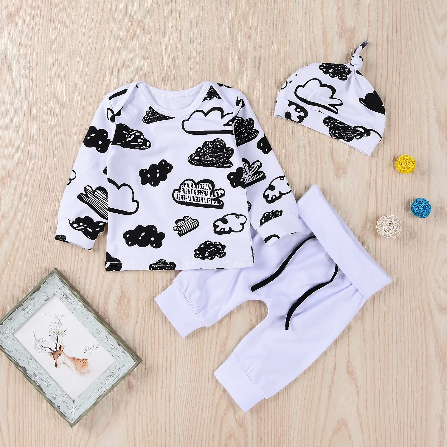 Baby Boys Girls Clothing Sets Infant Boys Clothes Suit Clouds Long