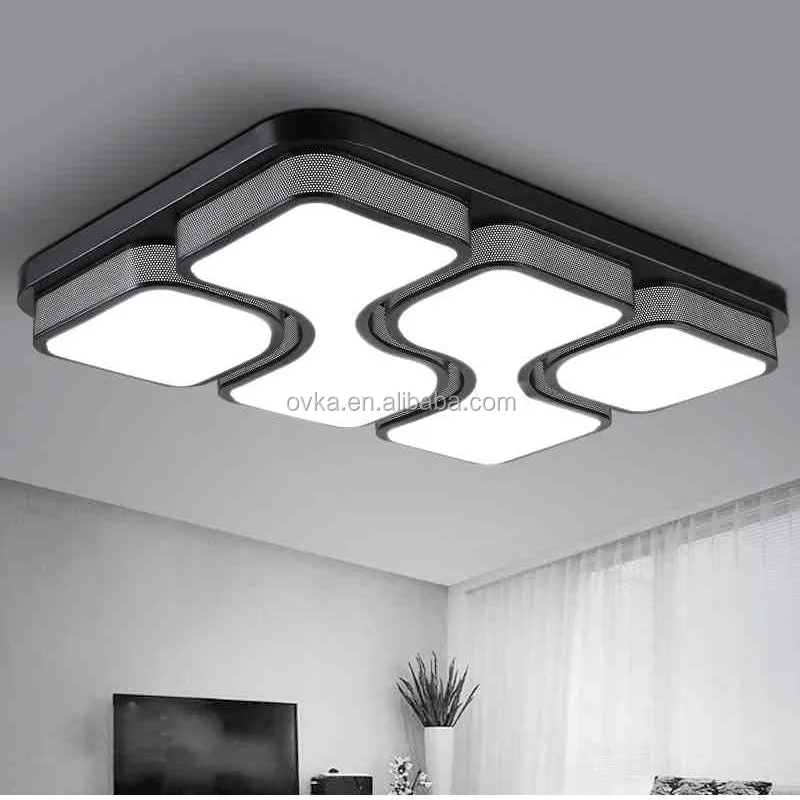 Atmospheric LED ceiling lamp warm dimmable rectangular lights for bedroom study room