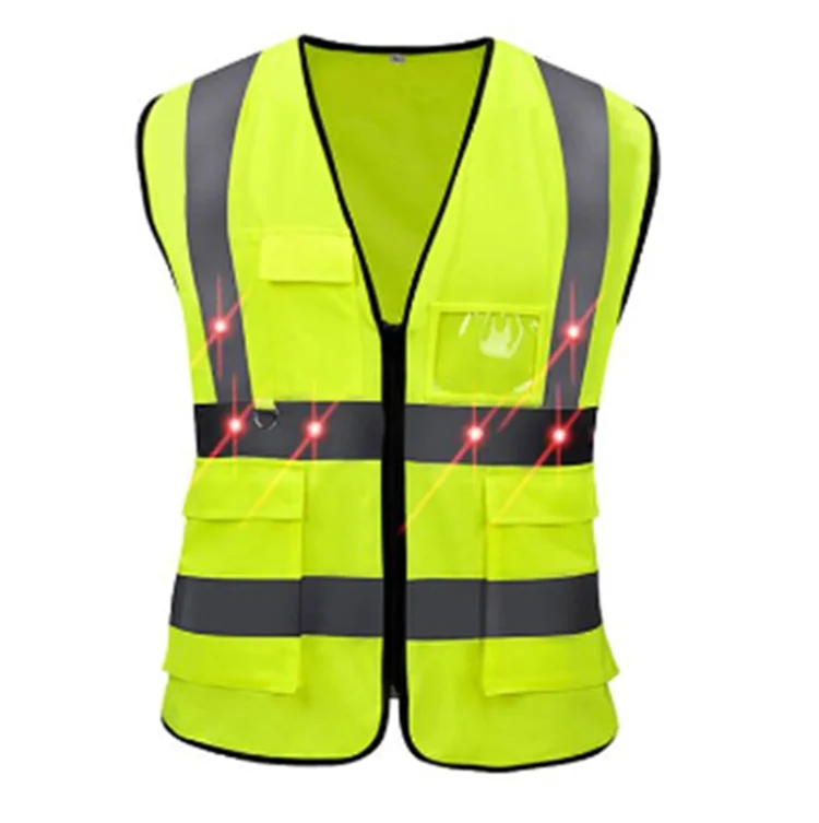 High Visibility flashing LED reflective  safety vest