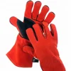 Red Cow Split Working Gloves Double Palm Heat Resistant Welding Safety Gloves with fire lane