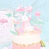 Cake decorations toppers party star banner happy birthday wedding sequins heart flags