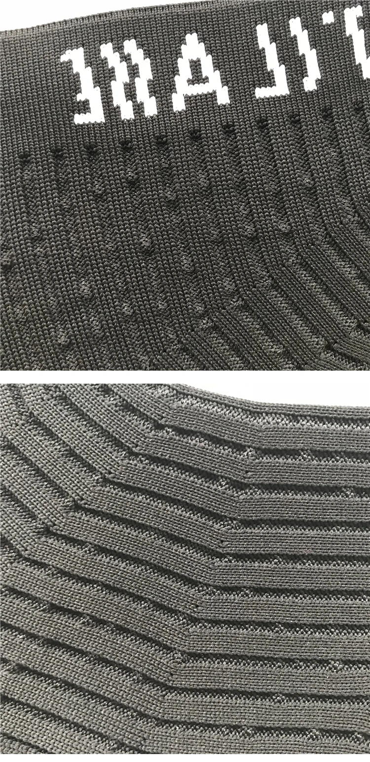 Black 3D Fly Knitting Sport Sock Shoe Upper Manufacturers