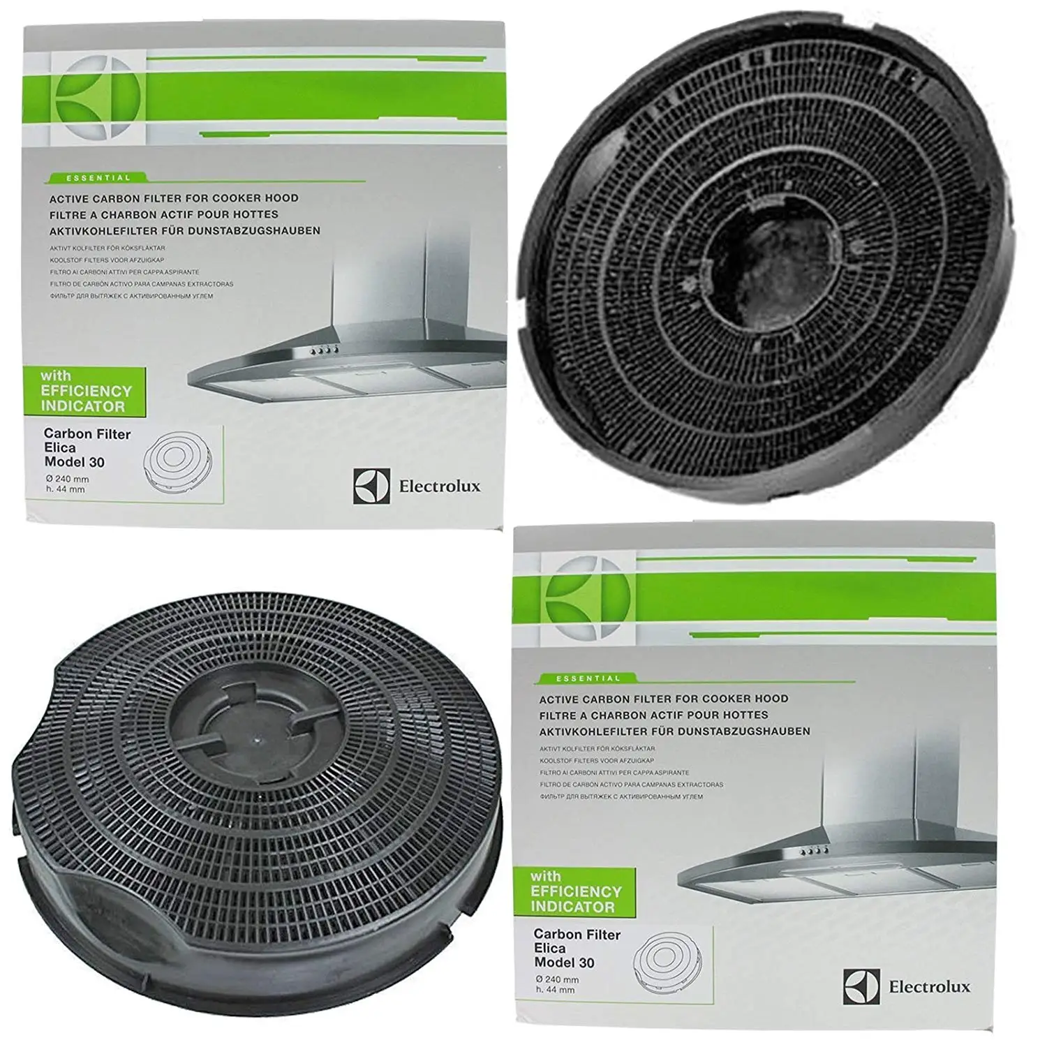Hotpoint BH11 BH32 Type 30 Charcoal Carbon Cooker Hood Vent Filter (Pack of 2 Filters, 240 mm x 46 mm)