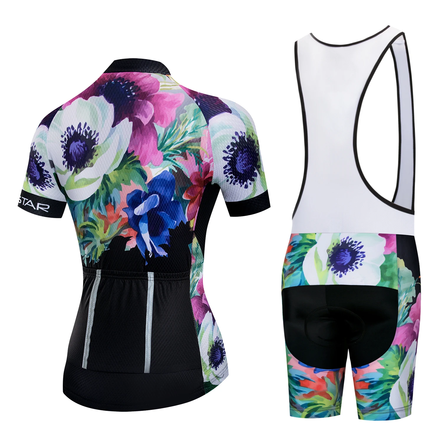 Wholesale Women Cycling Jersey Set Bib Shorts Short Sleeve Custom Pro