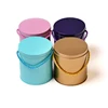 Customized handle round tin box Christmas gift tinbox with lid