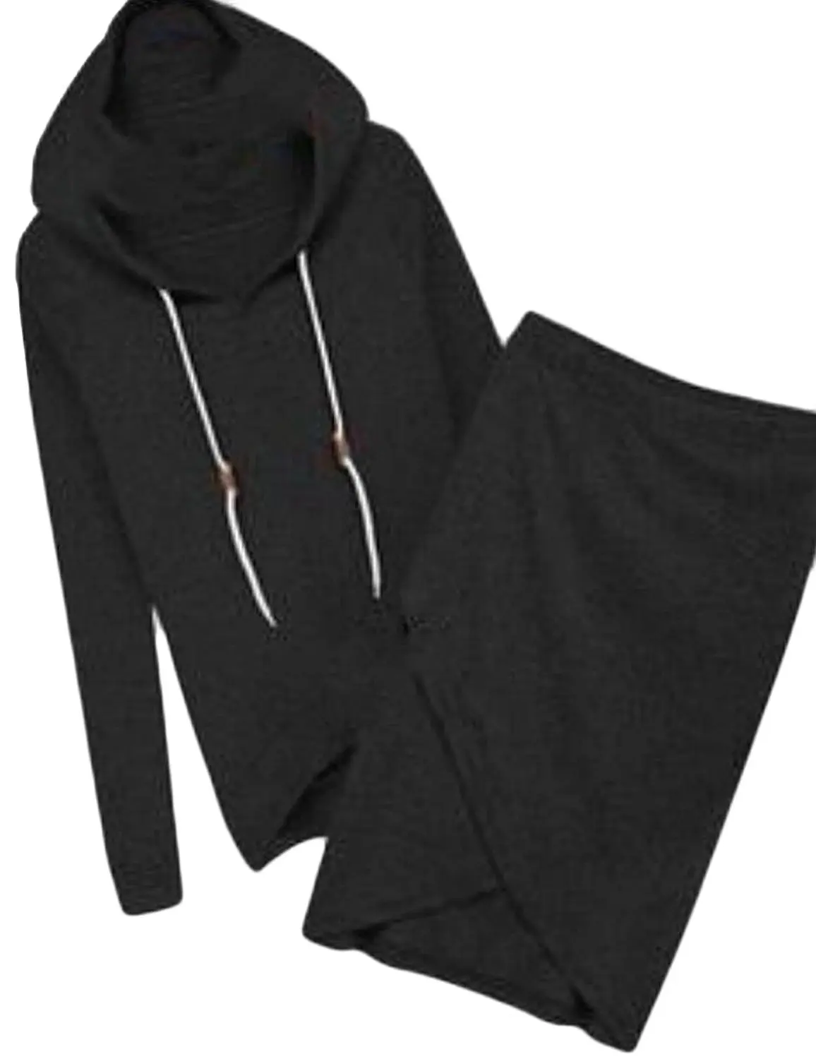 YUNY Womens Solid Long Sleeve Casual Cotton Hood Pullover Sweatshirt Grey L