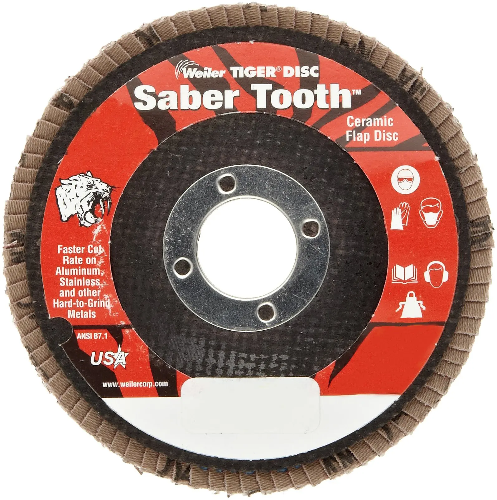 4-1//2 Dia. Threaded Hole PFERD Polifan SG Abrasive Flap Disc Type 27 Phenolic Resin Backing 40 Grit Zirconia Alumina Pack of 1 4-1//2 Dia.