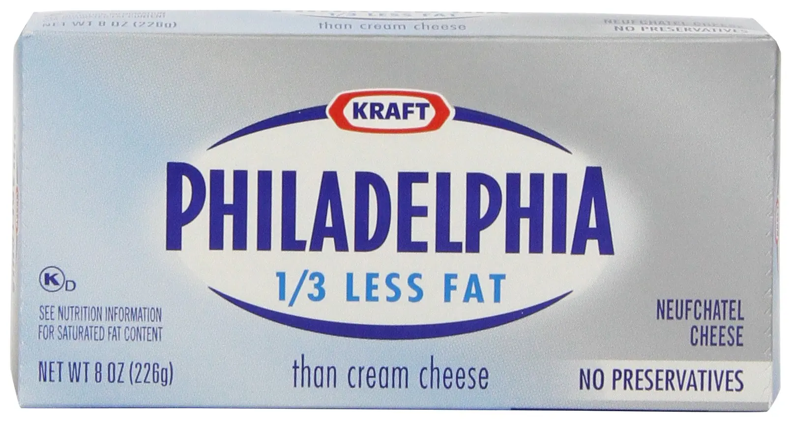 1.0. Philadelphia, Cream Cheese, Neufchatel, 1/3 Less Fat, 8 oz. 