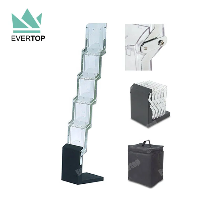 Ms11a Portable Folding Acrylic Brochure Holder Stand,Acrylic Literature Leaflet Rack,Folding