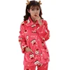 Winter Women's Pajamas Sets Thickening Warm Flannel Printing Long Sleeve Pyjama Sets Lounge Wear LadIes Sleepwear Homewear M-XXL