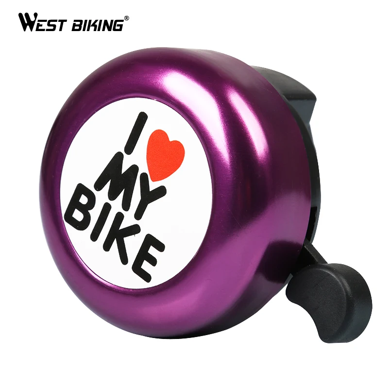 West Biking Bicycle Bell Handlebar Bell I Love My Bike Bike Loud Ring Horn Cycle Accessories