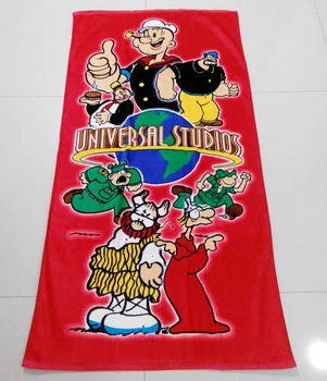 Terry Velours Fiber Réactif Dimpression De Bande Dessinée De Couleur Lumineuse Marin Popeye Serviette De Plage Buy Serviette De Plage Popeye Dessin