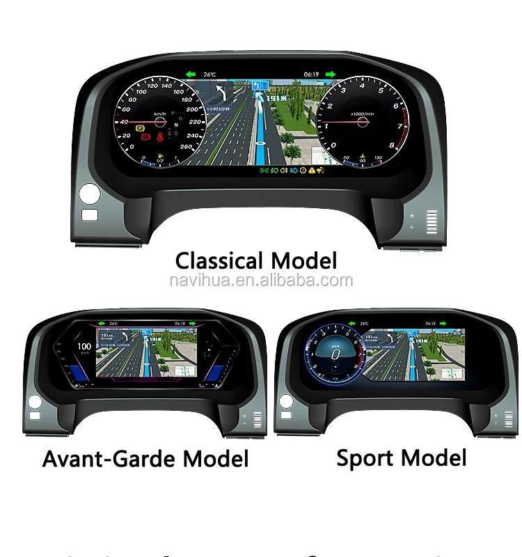 Navihua New Upgrades Lcd Dashboard 12.3 Inch Android 7.1 New Car Tech Digital Instrument Cluster