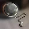 Tea Ball Infuser with Crescent Moon Charms gift Fantasy Literature Tea maker Accessories valentine