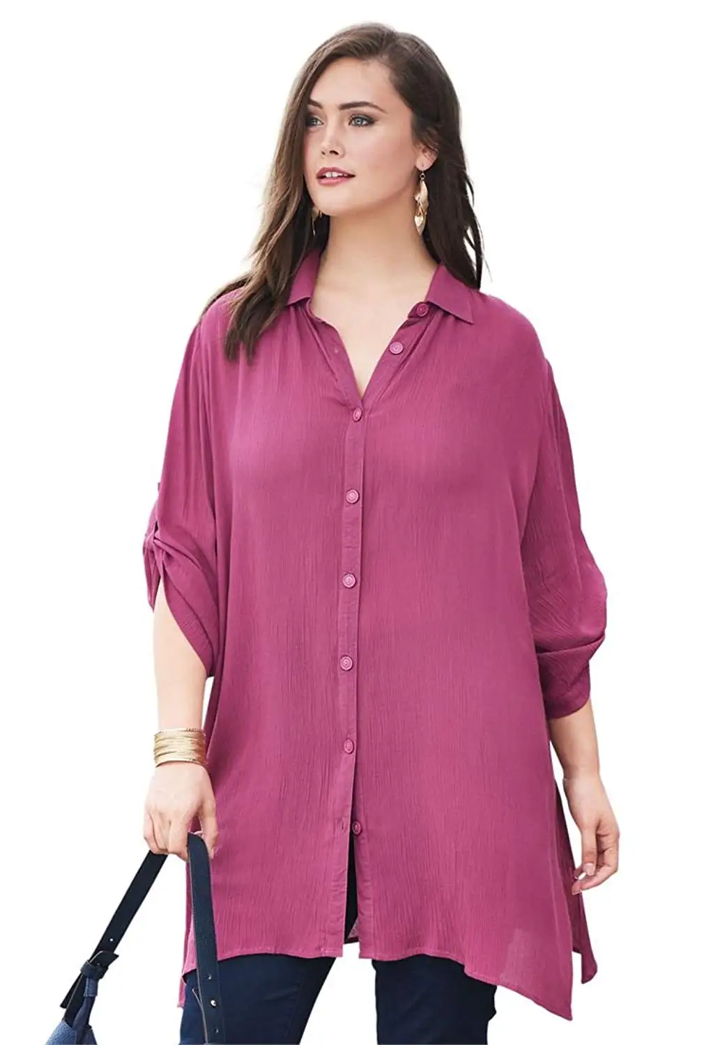 button down cotton tunic