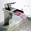 bathroom brass water tap led lighting