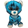 Customized Fashion Design DoubleSide Patch lovely Plush Sequins Bear Stuffed Toys for kids