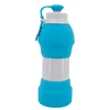 READY TO SHIP Leakproof Foldable fashion silicone insulated water bottle for Space Saving Perfect for Travel